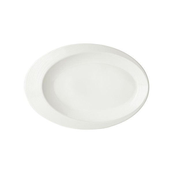 HOOVER MELAMINE JEWEL OVAL SERVING PLATE WHITE