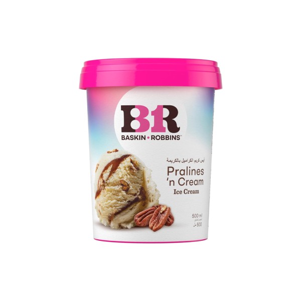 BASKIN ROBBINS PRALINE N CREAM ICE CREAM CUP