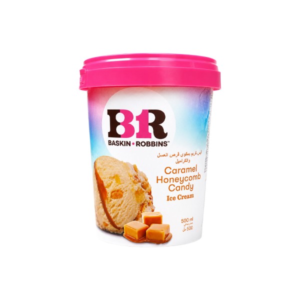 BASKIN ROBBINS CARAMEL HONEYCOMB CANDY ICE CREAM CUP