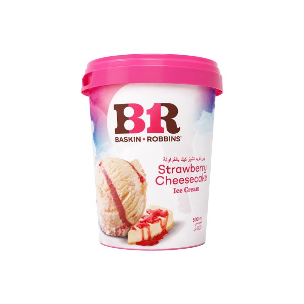 BASKIN ROBBINS STRAWBERRY CHEESE CAKE ICE CREAM CUP