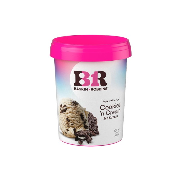 BASKIN ROBBINS COOKIES N CREAM ICE CREAM CUP