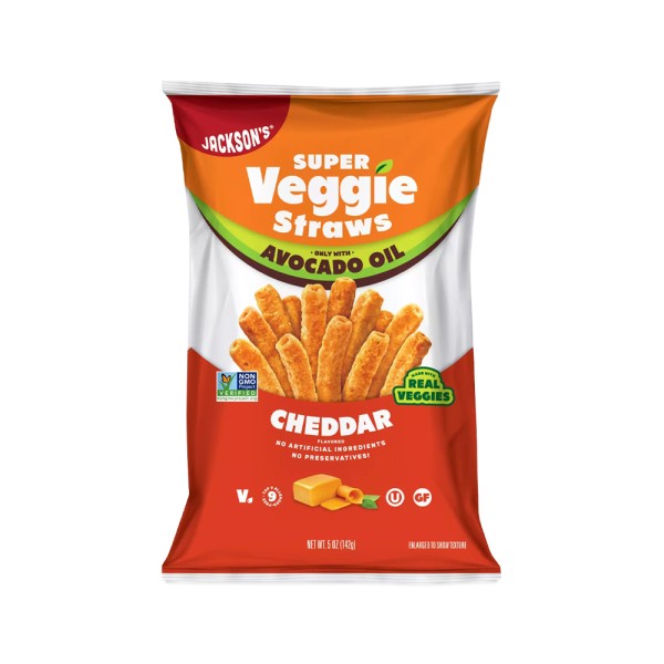 JACKSON'S CHEDDAR SUPER VEGGIE STRAWS  CHIP WITH AVOCADO OIL