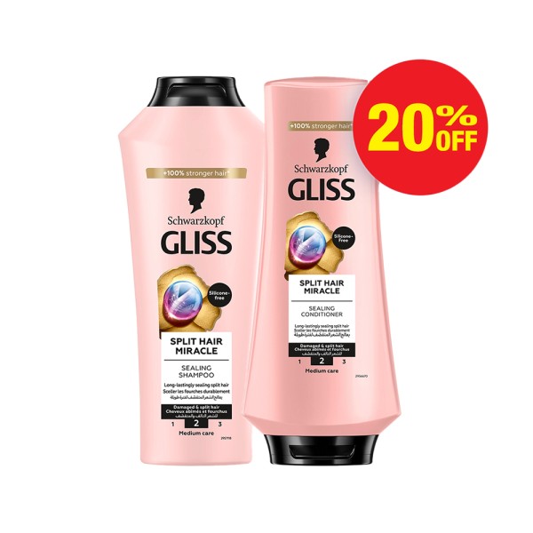 GLISS SHAMPOO SPLIT HAIR 400ML+COND 200ML 20PCUT