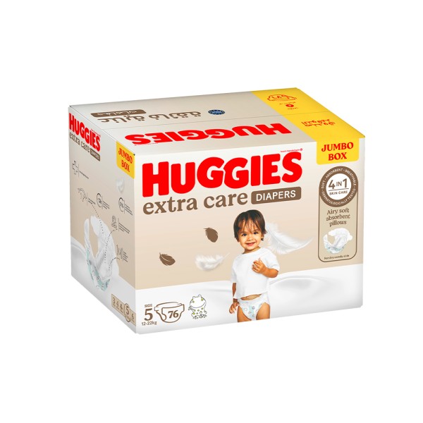 HUGGIES BABY DIAPERS MEGA BOX EXTRA CARE SIZE 5 12-22KG