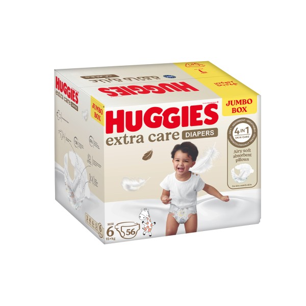 HUGGIES BABY DIAPERS MEGA BOX EXTRA CARE SIZE 6 15+KG