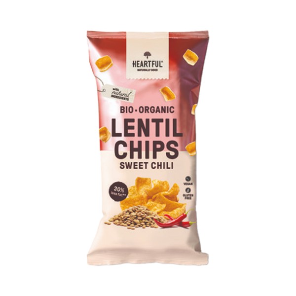 HEARTFUL BIO ORGANIC LENTIL SWEET CHILI CHIPS