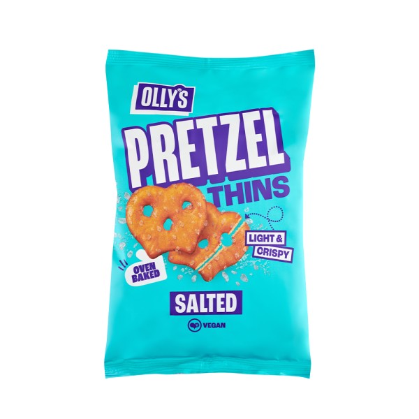 OLLYS THINS SALTED ORIGINAL PRETZEL