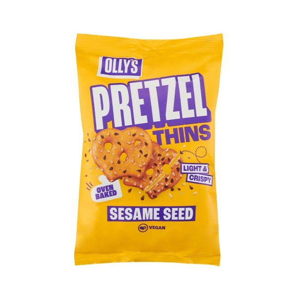 OLLYS THINS MULTISEED SESAME PRETZEL