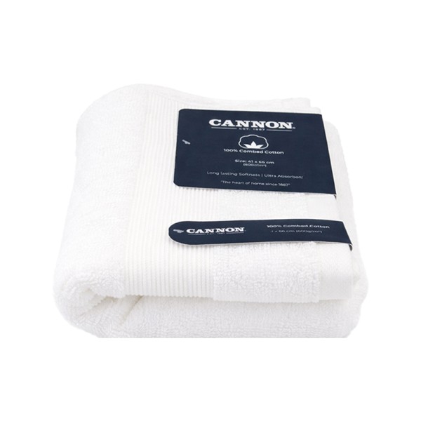 CANNON SP.NK BATH TOWEL COT PLAIN COMBD YARN 600GSM WHITE