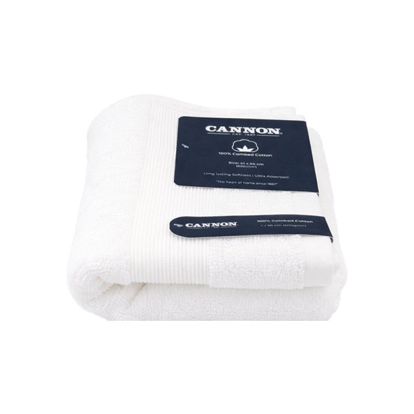 CANNON SP.NK HAND TOWEL COT PLAIN COMBD YARN 600GSM WHITE