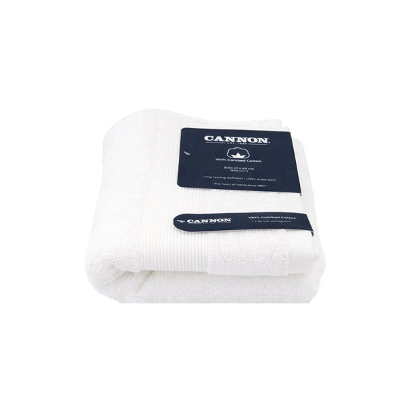 CANNON SP.NK FACE TOWEL COT PLAIN COMBD YARN 600GSM WHITE