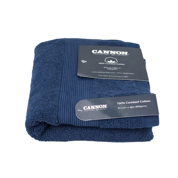 CANNON SP.NK BATH TOWEL COT PLAIN COMBED YARN 600GSM BLUE
