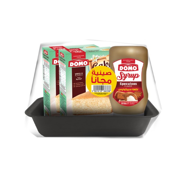 DOMO 2xENGLISH CAKE VANILLE+SYRUP+TRAY FREE