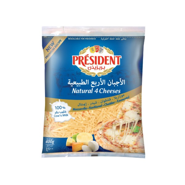 PRESIDENT SHREDDED FOUR CHEESES 