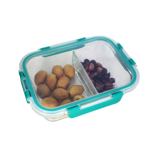 LUCIANO RECTANGULAR GLASS LOCKED FOOD STORAGE 2 COMP