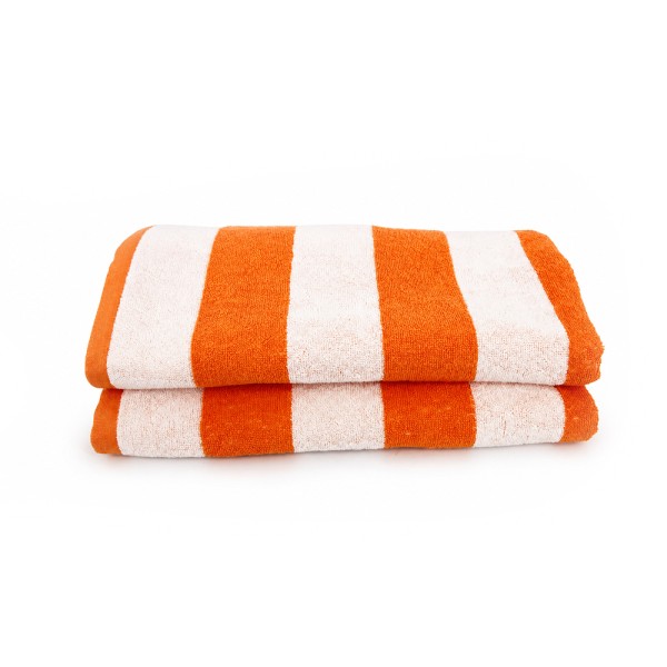 CANNON BEACH TOWEL HORIZONTAL STRIPES ORANGE