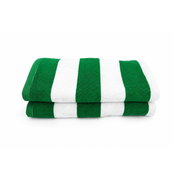 CANNON BEACH TOWEL HORIZONTAL STRIPES GREEN