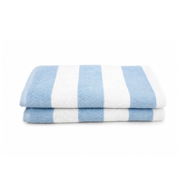 CANNON BEACH TOWEL HORIZONTAL STRIPES SKY BLUE