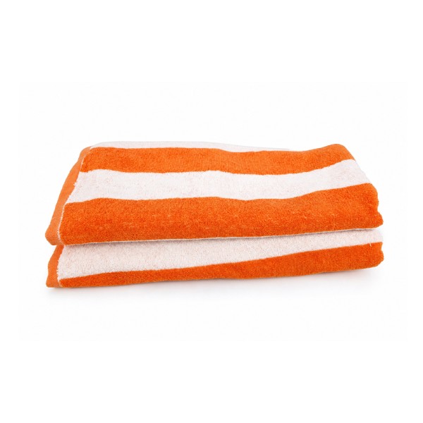 CANNON BEACH TOWEL VERTICAL STRIPES ORANGE