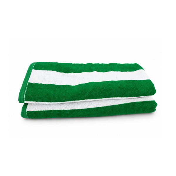 CANNON BEACH TOWEL VERTICAL STRIPES GREEN