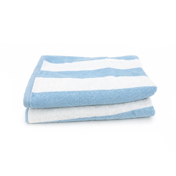 CANNON BEACH TOWEL VERTICAL STRIPES SKY BLUE