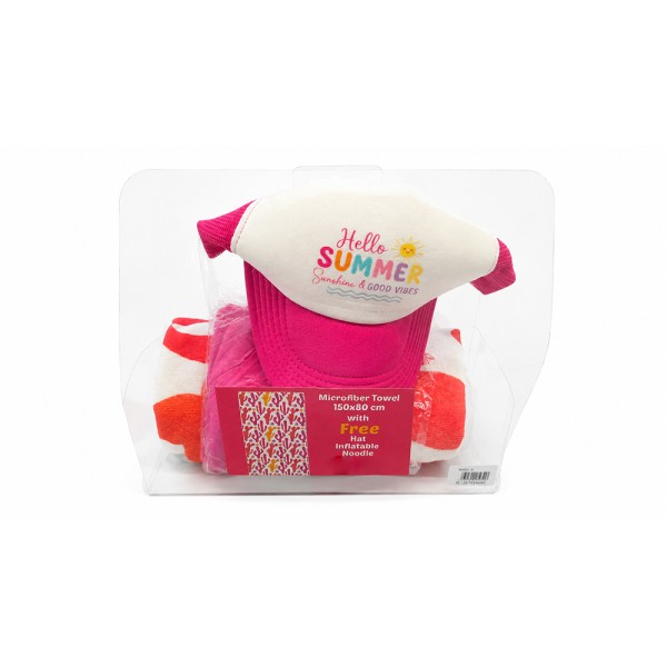 HARD GOODS SET TOWEL PINK TOWEL + NOODLE + CAP