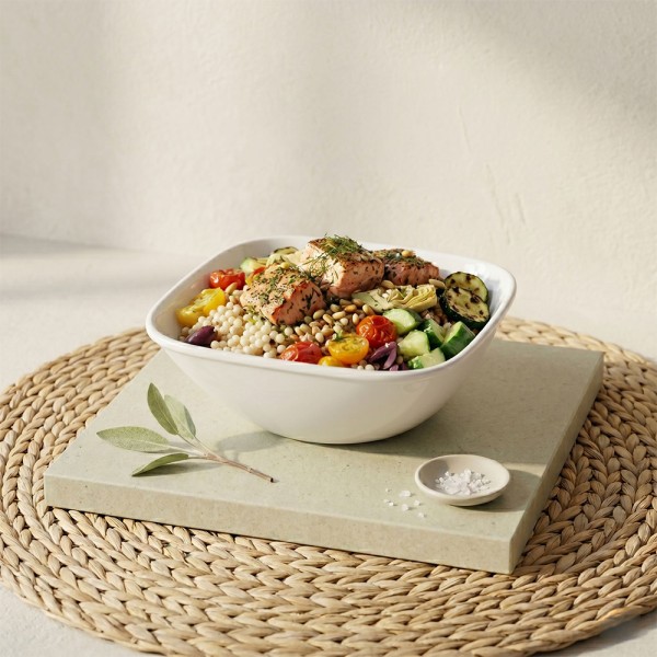360 MELAMINE SQAURE BOWL WHITE