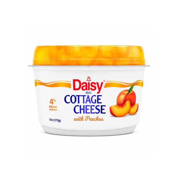 DAISY COTTAGE CHEESE WITH PAECHES 4% MILKFAT