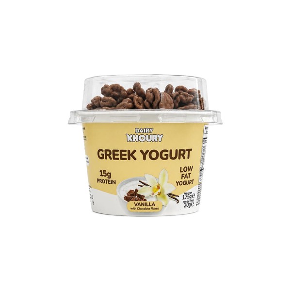  DAIRY KHOURY GREEK YOGURT VANILLA + CHOCOFLAKES  LF
