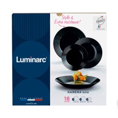 LUMINARC HARENA DINNER SET BLACK