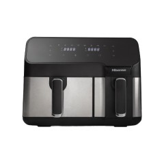 HISENSE AIR FRYER DUAL 5.5LT + 3.3LT 1700W STAINLESS BLACK