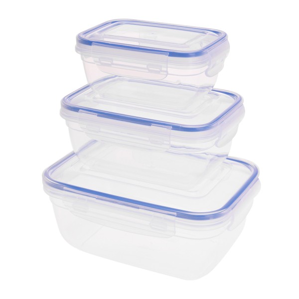 Eh Plastic Lock Storage Container Set 1400/800/400Ml 3Pc Food
