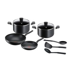 TEFAL SUPER COOK SET BLK24+28+22+24+LADLE SPOON+SPATULA